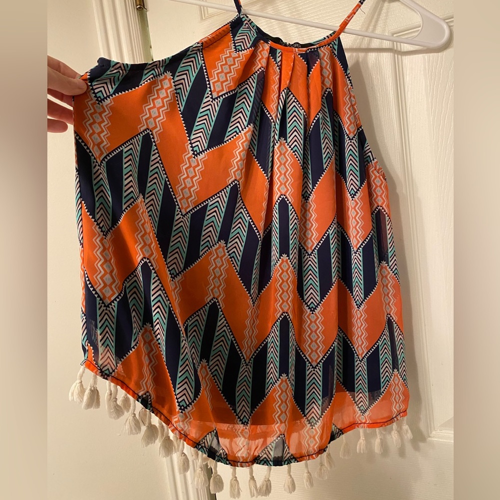 19 Cooper Medium sheer tank with tassel bottom